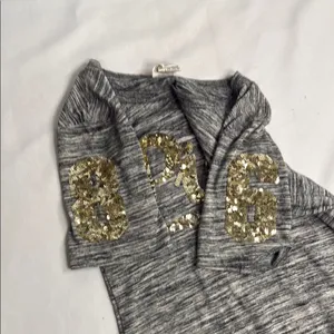 Victoria's Secret Gray Tee with Gold Accents thumbnail 6
