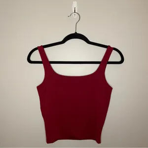 SHEIN Square Neck Crop Cami Tank Top, Red, Size S, NWOT thumbnail 4