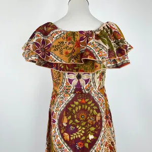 NWOT Farm Rio Romantic Nature Multicolor Ruffle Midi Dress Size XS thumbnail 9