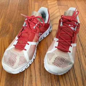 On Running Cloudflow Orange Rust White Sneakers Womens 9.5 Running‎ Shoes thumbnail 2