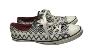 Converse Missoni Women's Black White silver metallic Aztec Low Top Sneakers 9.5 thumbnail 1