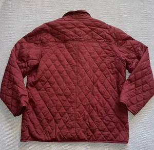 Women’s Vintage Maroon Red Quilted Coat Lined Sz L thumbnail 2