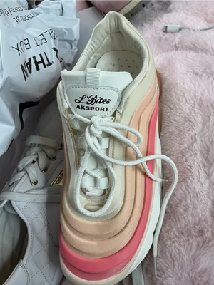 Women’s Pink & Cream Gradient Lace-Up Sneakers B20 thumbnail 9