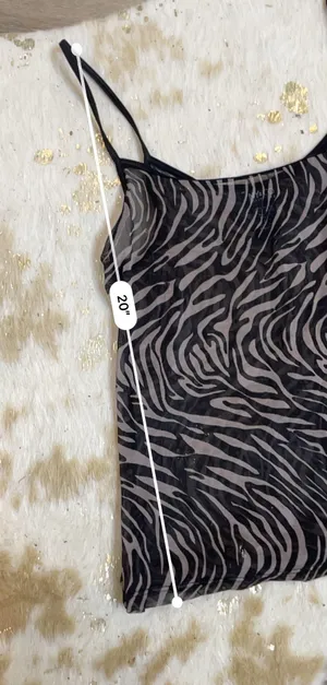 New York & Co. Zebra Print Vintage Mesh Sheer Tank thumbnail 3