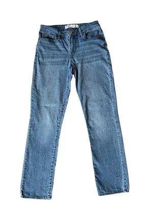 Levi Strauss mid rise slim light wash blue denim jeans women's size 6M thumbnail 1