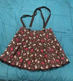 NWT Hot topic gothic suspenders skirt L thumbnail 3