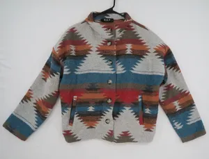Blue B Collection Southwestern Tribal Button Up Jacket Multi Color‎ Women Medium thumbnail 1