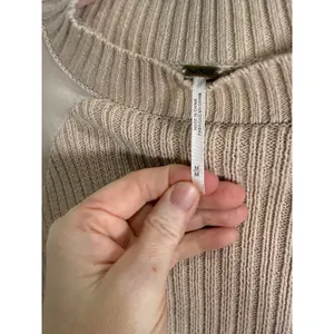 Free People Zou Bisou Sweater Dress Beige Ruffle Sleeve M‎ NWT Boho Chic thumbnail 5