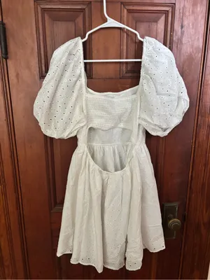 a new day White Eyelet Puff-Sleeve Mini Dress thumbnail 2