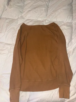 Aerie Brown Waffle Knit Sweater thumbnail 2