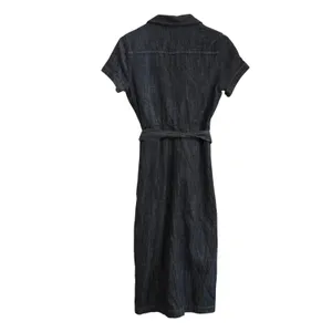 J. Crew Denim Midi Shirtdress Dark Wash Jean Cotton Minimalist Coastal Chic thumbnail 8