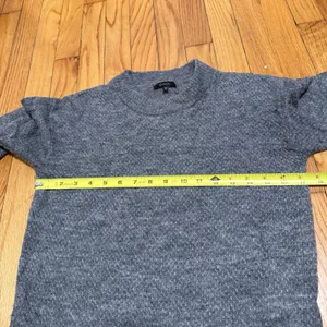 Quince Baby Alpaca-Wool‎ Diamond Stitch Crew Sweater in Charcoal Gray Size XS thumbnail 7