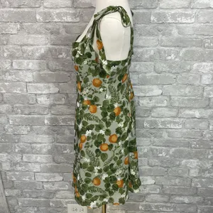 O.p.t Chic Floral Mini Dress in Green and Orange thumbnail 3