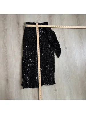 SSYS The Label EUC Women's Black Sequin Midi Skirt with Side Tie Size XS thumbnail 3