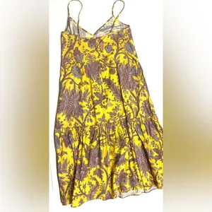 J. Crew Collection Yellow Poplin Floral Maxi Dress Size Small thumbnail 6
