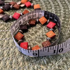 NWT Angelas Designs 3 stackable handmade bracelets orange brown and silver Orange thumbnail 4