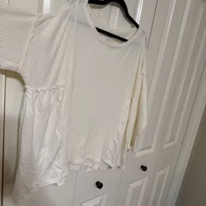 Women's True Craft Lightweight Flowy Cream Top‎ Sz Small Boho Cottage Core thumbnail 3