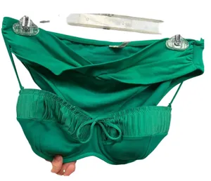 Seafolly Women's Sz 12/D-Cup Underwired High Waisted Green 2-Piece Bikini Set thumbnail 1