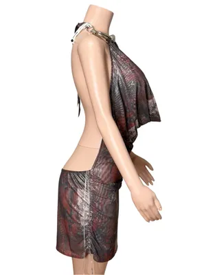 JADED LONDON Cosima Halter Draped Dress, Saphira, 10 (US) thumbnail 7