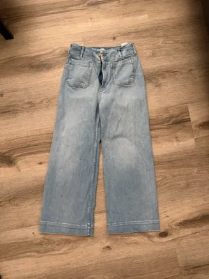 Anthropologie blue Maeve Colette cropped wide leg jeans thumbnail 4