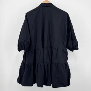 Free‎ People Misha Tunic Shirt Dress Black Tiered Ruffle Balloon Sleeve Small thumbnail 6