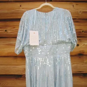 Mac Duggal 10807 Blue Embellished V Neck Evening Gown Size12 thumbnail 11