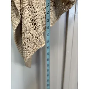 INC Beige Open Knit Shawl Neck Open Cardigan Sleeveless Size 1X Boho thumbnail 3