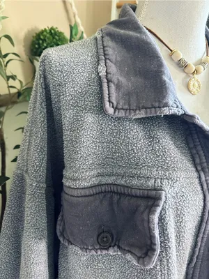 Free People Ruby Distressed Oversized Jacket Gray Large thumbnail 7