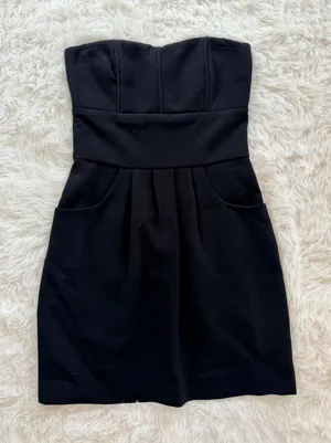 Twenty One Black Strapless Mini Dress Size S thumbnail 1