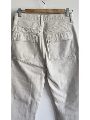 AGOLDE Cooper Cargo Pants 25 Ecru Organic Cotton High Rise Utility Denim thumbnail 7