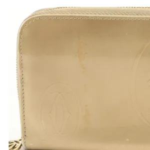 Cartier Happy Birthday Round Zip Long Wallet in gold-colored patent leather thumbnail 9