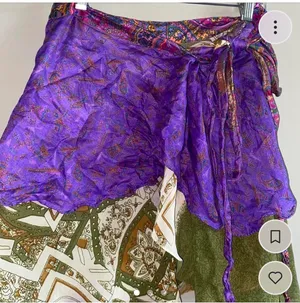 vintage silk wrap skirt made in india thumbnail 3