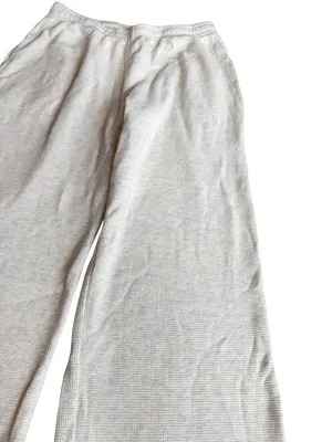 Brandy Melville Cream Wide Leg Sweatpants Waffle Knit Stretch Size Small Women's thumbnail 6
