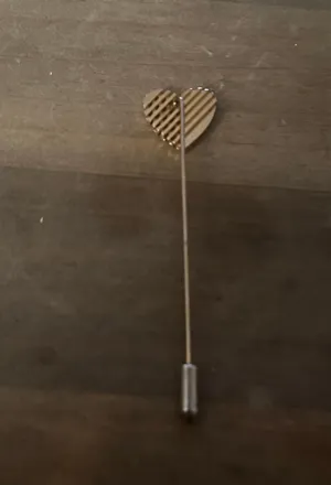Vintage Cut Heart Stick Pin thumbnail 3
