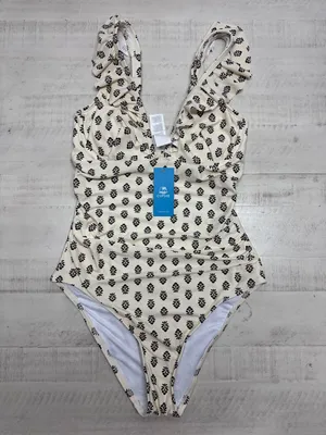 Cupshe Cream Ornate Flutter Strap Underwire One Piece Swimsuit thumbnail 2