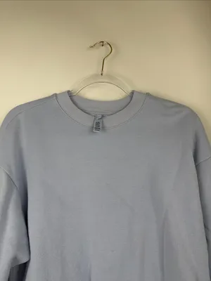 Skims Blue Cotton Blend Crewneck Fleece Sweatshirt Size Small thumbnail 4