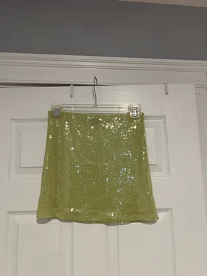White Fox Like You Mean It Sequin Mini Skirt Citrus thumbnail 4