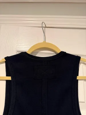NWOT We The Free Size S Black Ribbed Cotton Stretch Deep V Neck Tank Top thumbnail 6