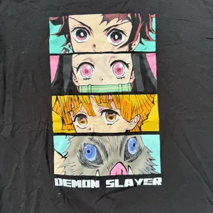 Black Graphic T-Shirt with Anime Design thumbnail 2