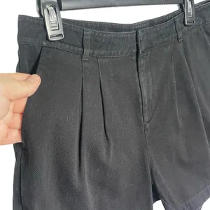 ANINE BING Women’s Woven Pleated Black Trouser Short size large thumbnail 3