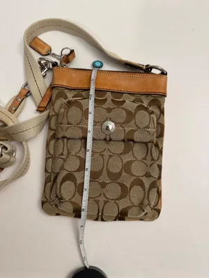 Coach 6442 Signature Canvas Crossbody Bag Brown Tan Leather Vintage Y2K 2006 thumbnail 8