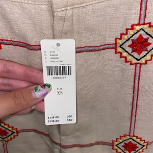 NWT $138 Ivory Lattice Embroidered Joggers XS thumbnail 12