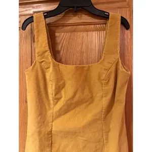 Tilly’s Sky and Sparrow Mustard Yellow‎ Corduroy Sleeveless Dress Juniors Small thumbnail 2