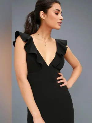 Lulus Perfect Opportunity Black Maxi Dress in Black, Size XL NEW w/Tag thumbnail 4