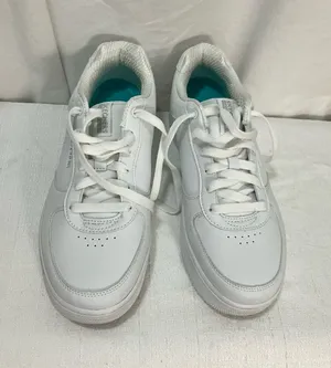 Skechers White Lace-Up Sneakers with Teal Insole thumbnail 1