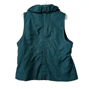 Christopher Banks Women Size‎ Large Dark Green Winter Vest Puffer Polyester thumbnail 2