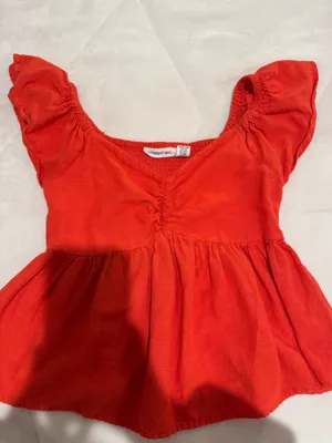 Orange Peplum Blouse thumbnail 1