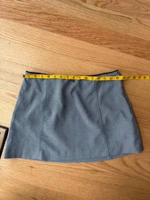 Zara Gray Mini Skirt Size Medium Black Bow Trim Office Siren thumbnail 7