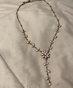 rustic lavender flowered necklace thumbnail 1