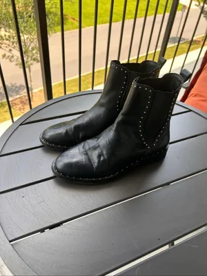 Rebecca Minkoff Sabeen Chelsea Black Studded Ankle Leather Boots 8M thumbnail 12